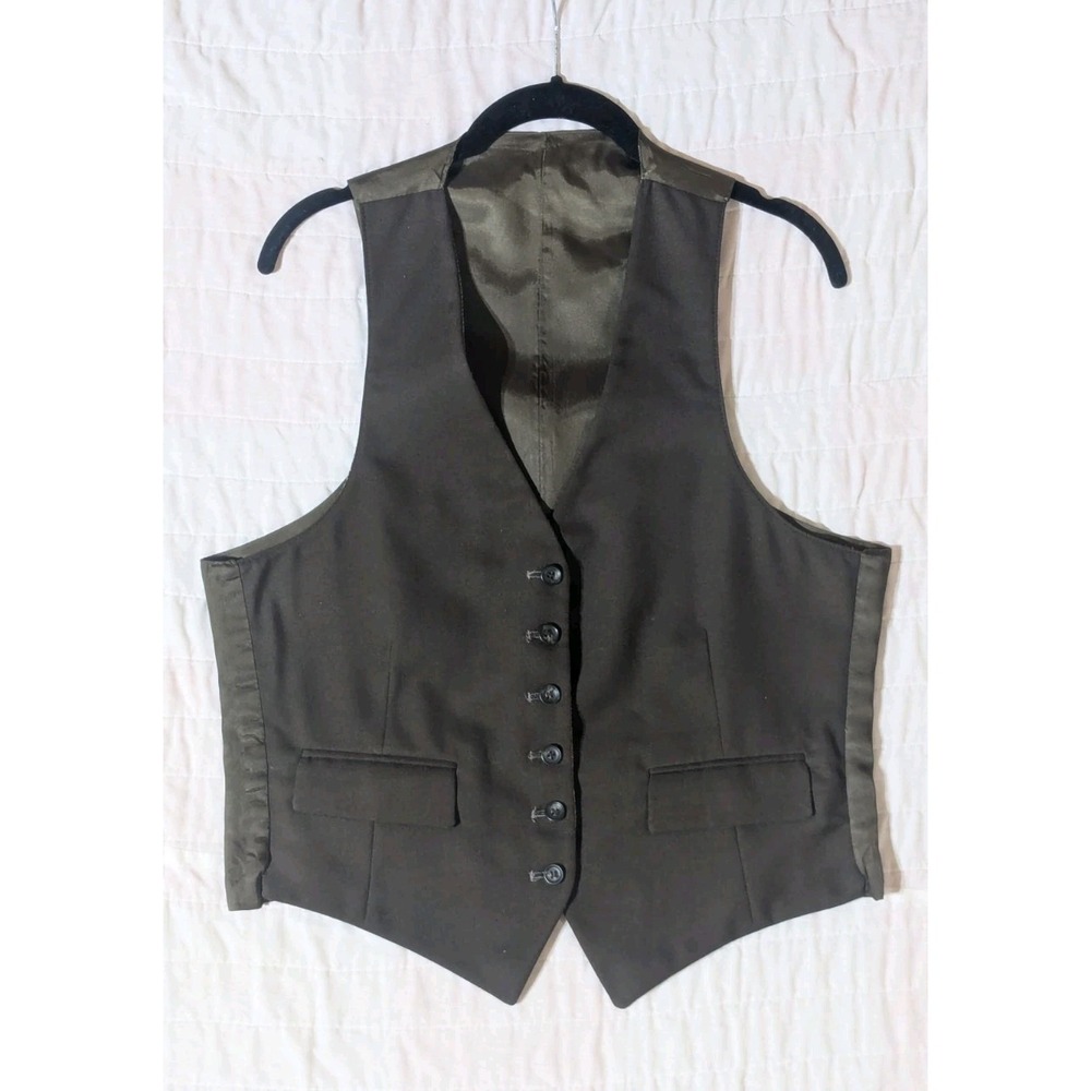 Vintage 1970s Taupe Wool Donegal Fleck Tweed Blazer Reversible Vest Union 38S - Picture 5 of 16